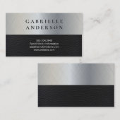 Metallic Brush | Leder Visitenkarte (Vorne/Hinten)