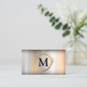 Metallic Brush | Monogram Gold Stain Visitenkarte (Stehend Vorderseite)