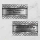 Metallic Brushed | Diamantstahlplatte Visitenkarte (Vorne/Hinten)