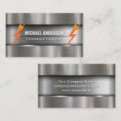 Metallic Brushed | Elektrisches Plug-Logo Visitenkarte (Vorne/Hinten)