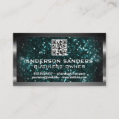 Metallic Brushed | GLITZER | QR-Code Visitenkarte (Vorderseite)