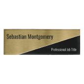 Metallic Brushed Gold Geometric Beruflich Namenschild (Vorderseite)