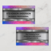 Metallic Brushed | Hintergrundfarbe der Textur Visitenkarte (Vorne/Hinten)