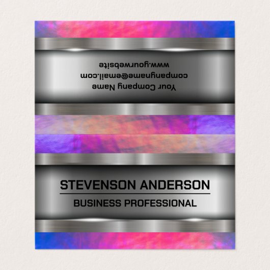 Metallic Brushed | Hintergrundfarbe der Textur Visitenkarten (Außenseite Aufgefaltet)