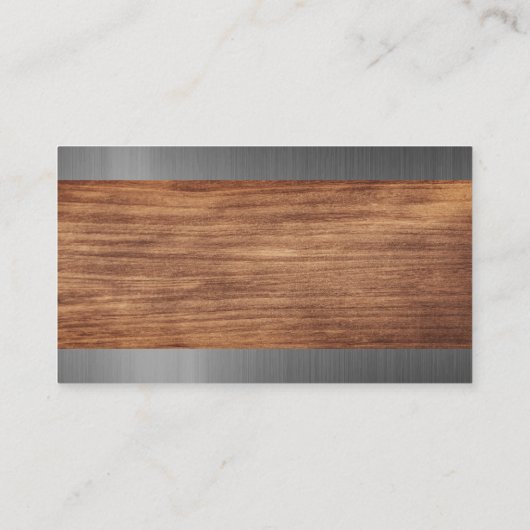 Metallic Brushed | Holzschnitt Visitenkarte (Rückseite)