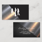 Metallic Brushed | Schwarze Textur Visitenkarte (Vorne/Hinten)