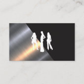 Metallic Brushed | Schwarze Textur Visitenkarte (Vorderseite)