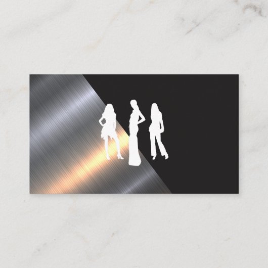 Metallic Brushed | Schwarze Textur Visitenkarte (Vorderseite)