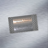 Metallic Brushed Shine | Diamant gepolstertes Must Magnetische Visitenkarte (Beispiel)