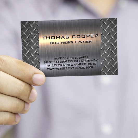 Metallic Brushed Shine | Diamant gepolstertes Must Visitenkarte