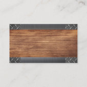 Metallic Brushed Shine | Diamantplatte | Holz Visitenkarte (Rückseite)