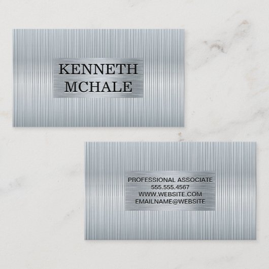 Metallic Brushed | Shiny Industrial Visitenkarte (Vorne/Hinten)