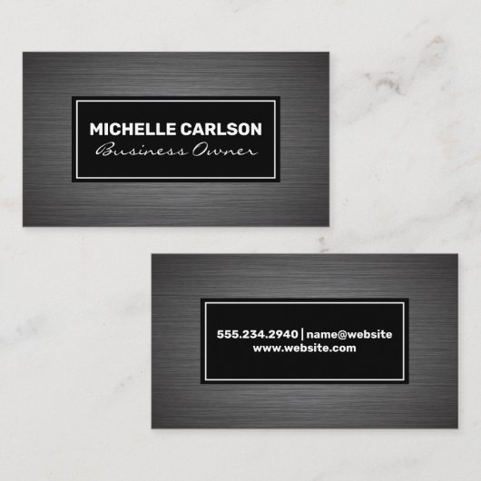 Metallic Brushed Visitenkarte (Vorne/Hinten)