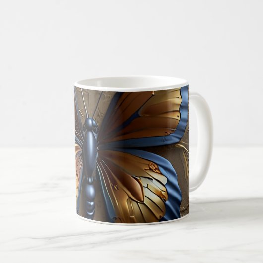 Metallic Butterfly Kaffeetasse (VorderseiteRechts)