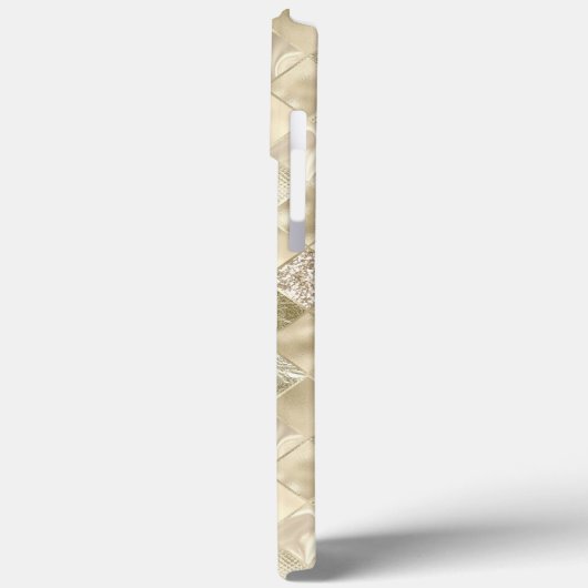 Metallic Champagne Cream Chic Eleganter Glitzer Case-Mate iPhone Hülle (Rückseite / Links)