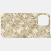 Metallic Champagne Cream Chic Eleganter Glitzer Case-Mate iPhone Hülle (Rückseite (Horizontal))