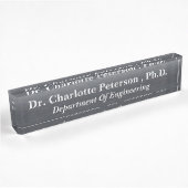 Metallic Charcoal Black PhD oder Doktorat Namensplakette