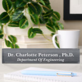 Metallic Charcoal Black PhD oder Doktorat Namensplakette