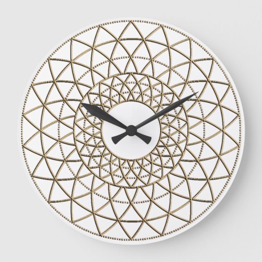 Metallic Circle Pattern Acrylic Wall Clock Große Wanduhr (Vorderseite)