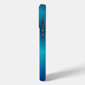 Metallic cobalt blue texture monogram Case-Mate iPhone hülle (Rückseite / Links)