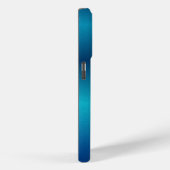 Metallic cobalt blue texture monogram Case-Mate iPhone hülle (Rückseite / Rechts)