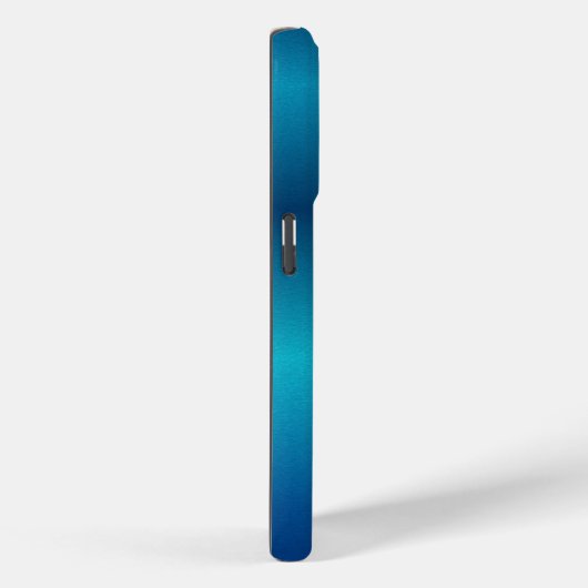 Metallic cobalt blue texture monogram Case-Mate iPhone hülle (Rückseite / Rechts)