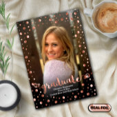 Metallic Confetti Foto Abschluss Folieneinladung