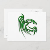 Metallic Dark Green Dragon Postkarte (Vorne/Hinten)