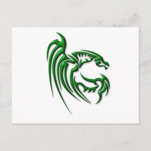 Metallic Dark Green Dragon Postkarte (Vorderseite)