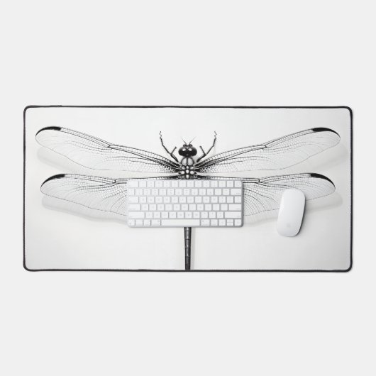Metallic Dragonfly Desk Mat - Stilvoll & funktione Schreibtischunterlage (Tastatur & Maus)