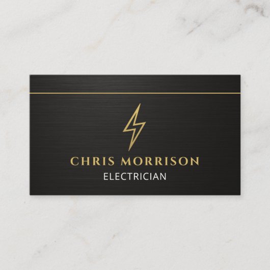 Metallic Electrician Electrical Contractor QR Code Visitenkarte (Vorderseite)