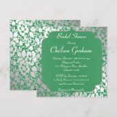 Metallic Emerald Green Bridal Dusche Einladung (Vorne/Hinten)