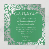 Metallic Emerald Green Girls Nachteinladung Einladung (Vorne/Hinten)