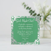 Metallic Emerald Green Girls Nachteinladung Einladung (Stehend Vorderseite)