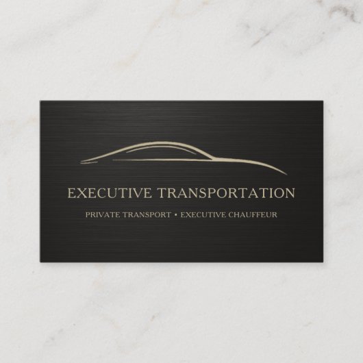 Metallic Executive Transport Black & Gold Visitenkarte (Vorderseite)