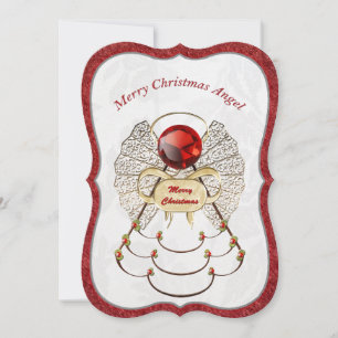 Metallic Filigree Frory Christmas Angel Feiertagskarte