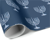 Metallic Filigree Menorah Geschenkpapier (Rolleneckpunkt)