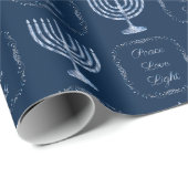 Metallic Filigree Menorah Peace Liebe Light Geschenkpapier (Rolleneckpunkt)