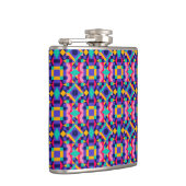 Metallic flask with vibrant geometric pattern  flachmann (Rechts)