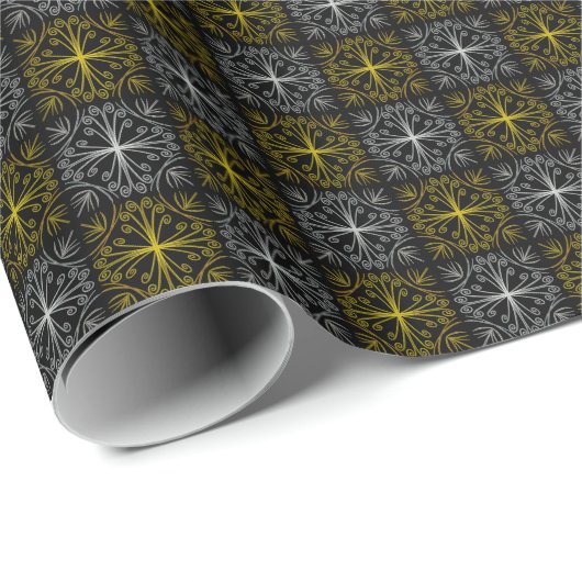 Metallic flower tile abstract geschenkpapier (Rolleneckpunkt)