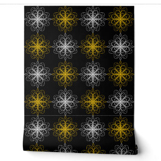 Metallic flower tile gray background tapete