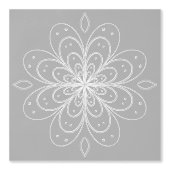 Metallic flower tile gray background tapete (Vorderseite)