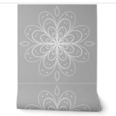 Metallic flower tile gray background tapete (Abrollen)
