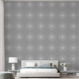 Metallic flower tile gray background tapete