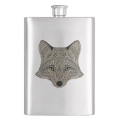 Metallic Fox Face Flachmann (Vorderseite)