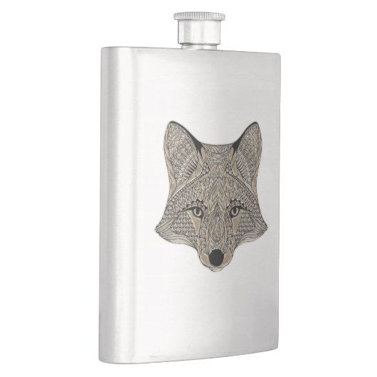 Metallic Fox Face Flachmann (Rechts)