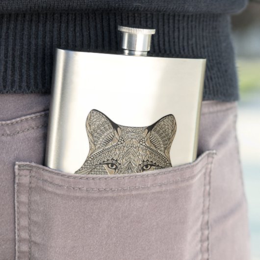 Metallic Fox Face Flachmann (Beispiel)