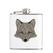 Metallic Fox Face Flachmann (Vorderseite)