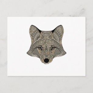 Metallic Fox Face Postkarte