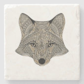 Metallic Fox Face Steinuntersetzer (Vorderseite)